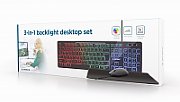 GEMBIRD 3-in-1 backlight desktop set black US layout