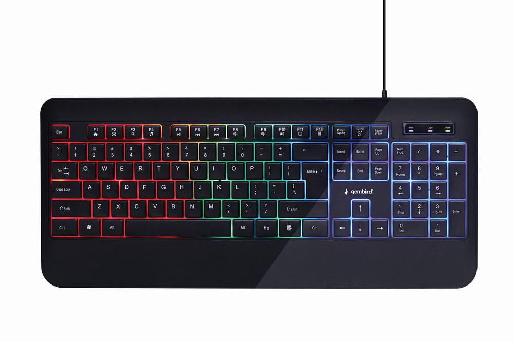 GEMBIRD KB-UML-03 Slim Rainbow backlight multimedia keyboard black US layout_6