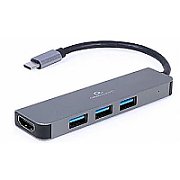 GEMBIRD A-CM-COMBO2-01 Multi Port Adapter USB Type C 2in1 HUB USB HDMI_1