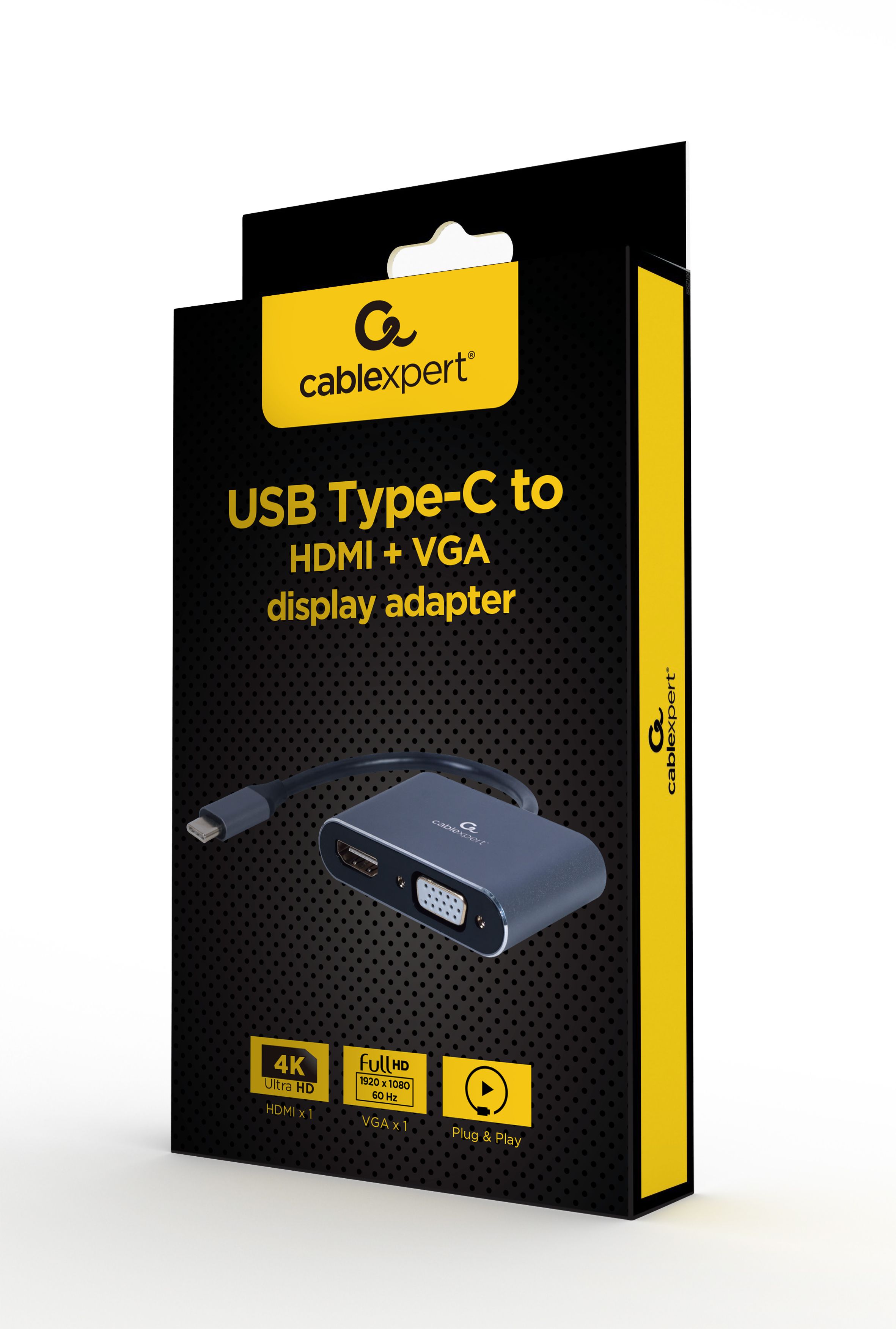 GEMBIRD A-USB3C-HDMIVGA-01 USB Type-C to HDMI + VGA display adapter space grey_2