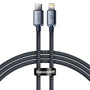 CABLU alimentare si date Baseus Crystal Shine, Fast Charging Data Cable pt. smartphone, USB Type-C la Lightning Iphone PD 20W, 1.2m, negru 