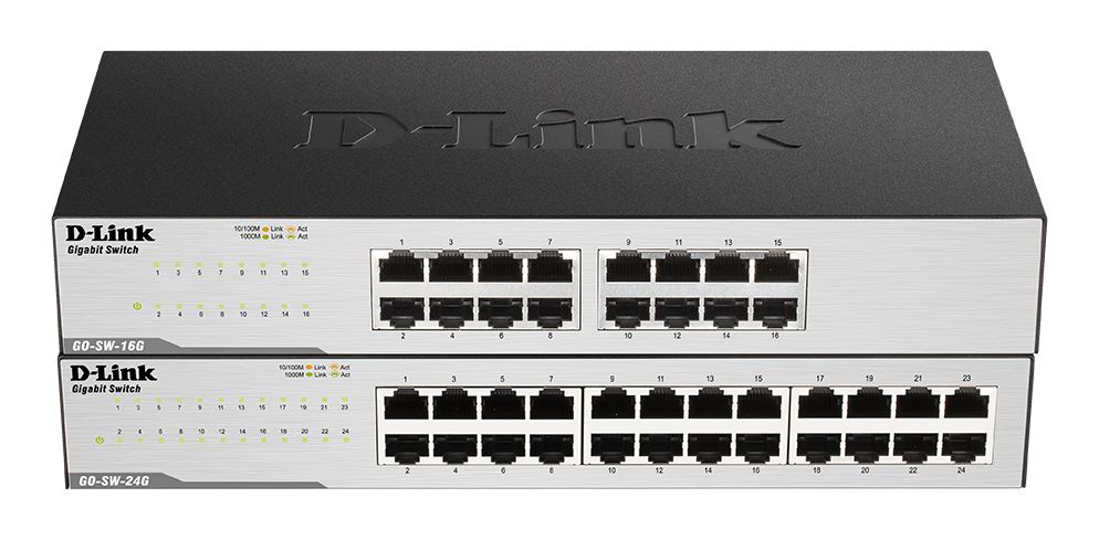 D-Link GO-SW-24G Unmanaged L2 Gigabit Ethernet (10/100/1000) 1U Black, Gray_3