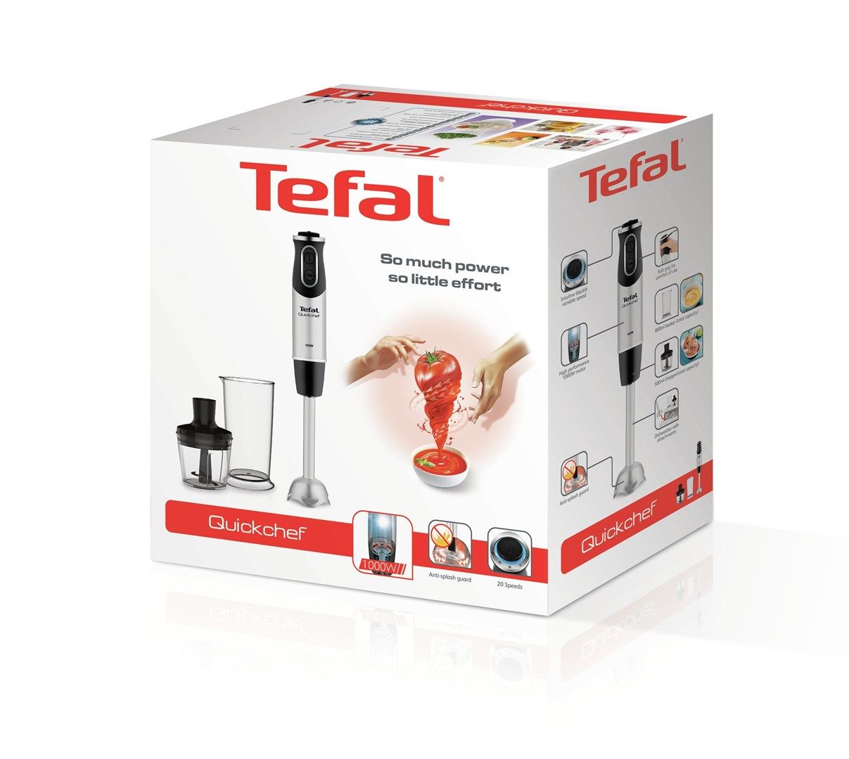 Tefal HB6598 blender 0.8 L Immersion blender 1000 W Black, Stainless steel_8