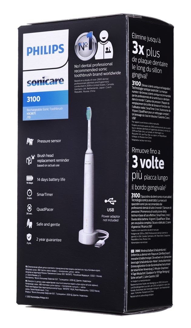 Philips 3100 series HX3671/13 Sonic technology Sonic electric toothbrush_8