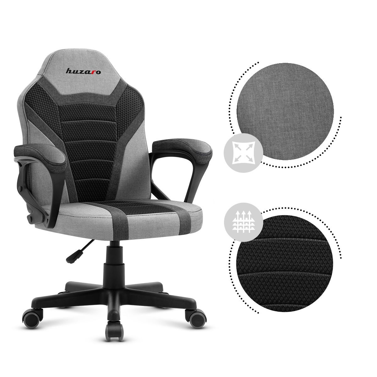 Gaming chair for children Huzaro HZ-Ranger 1.0 Gray Mesh, gray and black_3