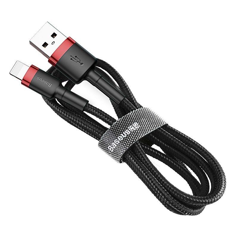 Lightning USB Cable Baseus Cafule 1.5A 2m (black & red)_2