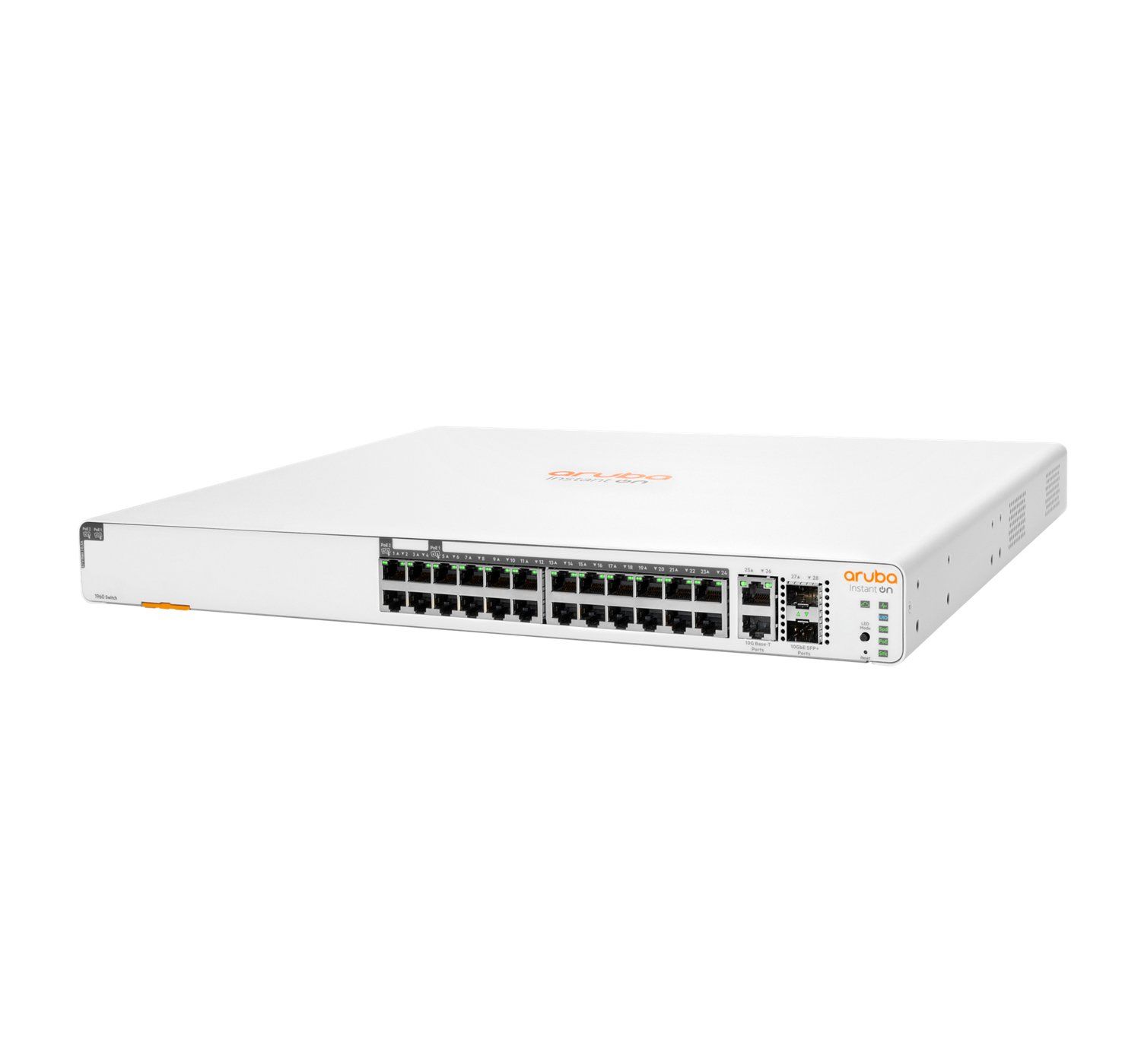 Hewlett Packard Enterprise Switch Aruba Instant On 1960 24G 20p Class4 4p Class6 PoE 2XGT 2SFP+ 370W Managed L2+ Gigabit Ethernet (10/100/1000) Power over Ethernet (PoE) 1U White_3