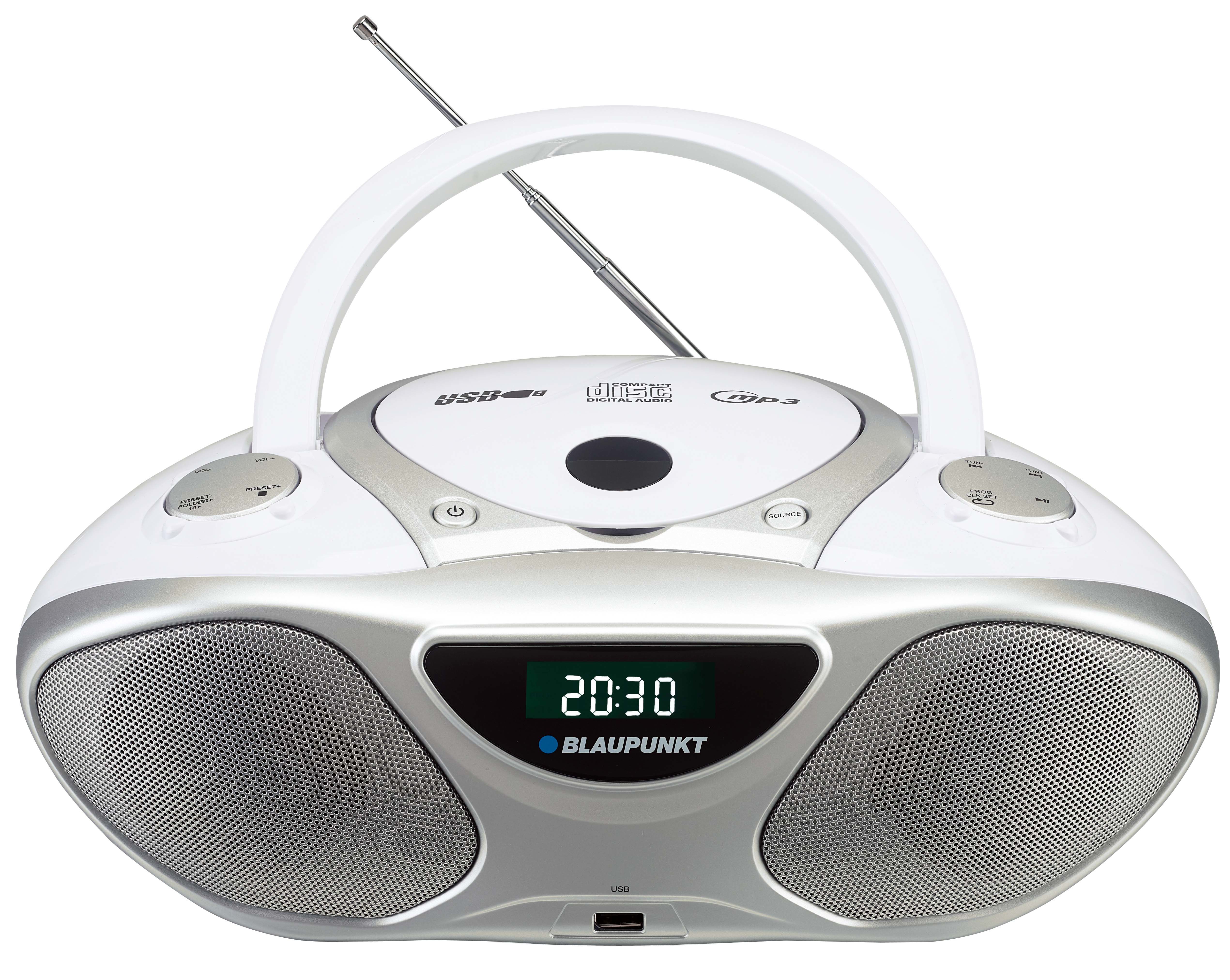 Blaupunkt BB14WH CD player CD recorder Silver,White