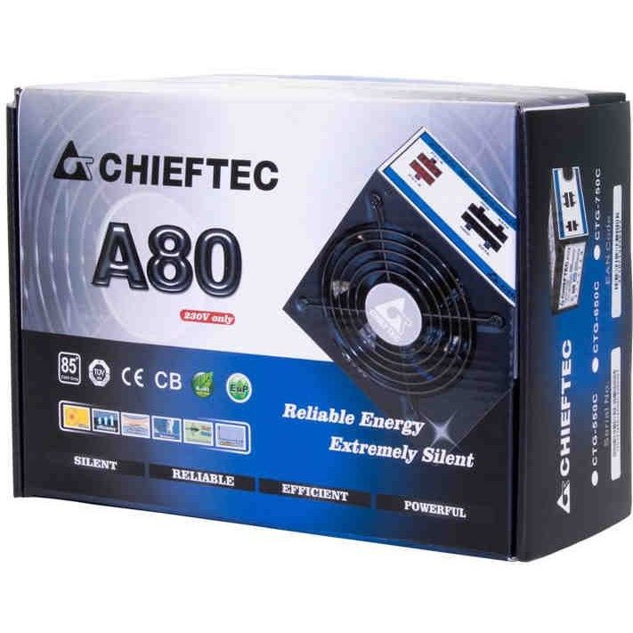 SURSA CHIEFTEC 650W (real), A-80 series, semi-modulara, fan 12cm, compatibila 80PLUS Bronze, &gt;85% eficienta, 1x CPU 4+4, 2x PCI-E (6+2), 6x SATA 