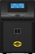 UPS Orvaldi ID2K0CH, 2 kVA, 1200 W, line-interactive, 4x Schuko, 2x C13, 1x RJ45, 1x USB, 24V 9Ah LCD, Tower, Negru 