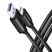 Cablu USB-C la USB-A, 1.5m, USB 3.2 Gen 1, 3A, impletit, negru_2