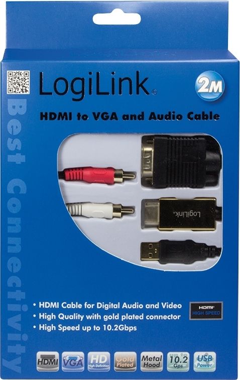 CABLU video LOGILINK, VGA (T) la VGA (T), 15m, dublu ecranat, negru, 