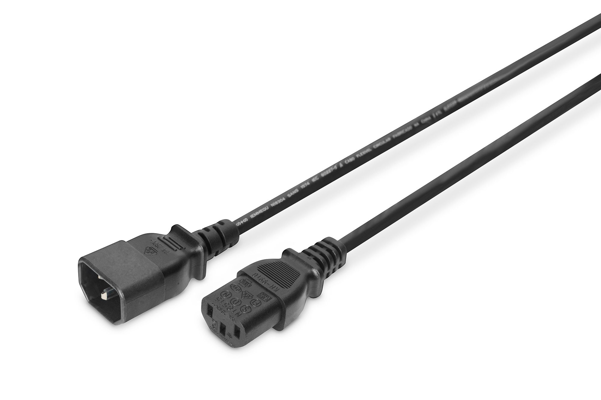 ASSMANN power cord IEC C13/C14 M/F black 5m bulk