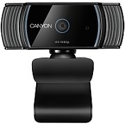 CANYON C5 1080P full HD 2.0Mega auto focus webcam with USB2.0 connector, 360 degree rotary view scope, built in MIC, IC Sunplus2281, Sensor OV2735, viewing angle 65°, cable length 2.0m, Black, 76.3x49.8x54mm, 0.106kg_1