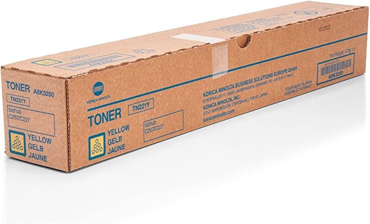 Toner Original Konica-Minolta Yellow, TN-221Y, pentru Bizhub C227|Bizhub C287, 21K, incl.TV 0 RON,  A8K3250 