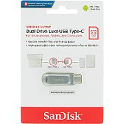 SanDisk Ultra Dual Drive Luxe USB flash drive 512 GB USB Type-A / USB Type-C 3.2 Gen 1 (3.1 Gen 1) Stainless steel_1