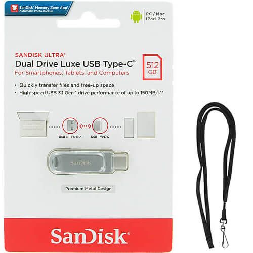 SanDisk Ultra Dual Drive Luxe USB flash drive 512 GB USB Type-A / USB Type-C 3.2 Gen 1 (3.1 Gen 1) Stainless steel_4