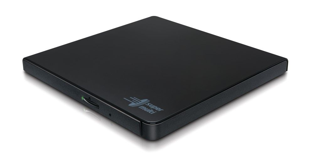 Ultra Slim Portable DVD-R Black Hitachi-LG GP90NB70, GP90NB70 Series, DVD Write /Read Speed: 8x, CD Write/Read Speed: 24x, USB 2.0, Buffer 0.75MB, 144 mm x 137.5 mm x 14 mm._1