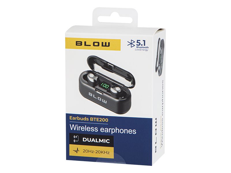 BLOW Earbuds BTE200 BLACK headphones power bank 2000Mah_4