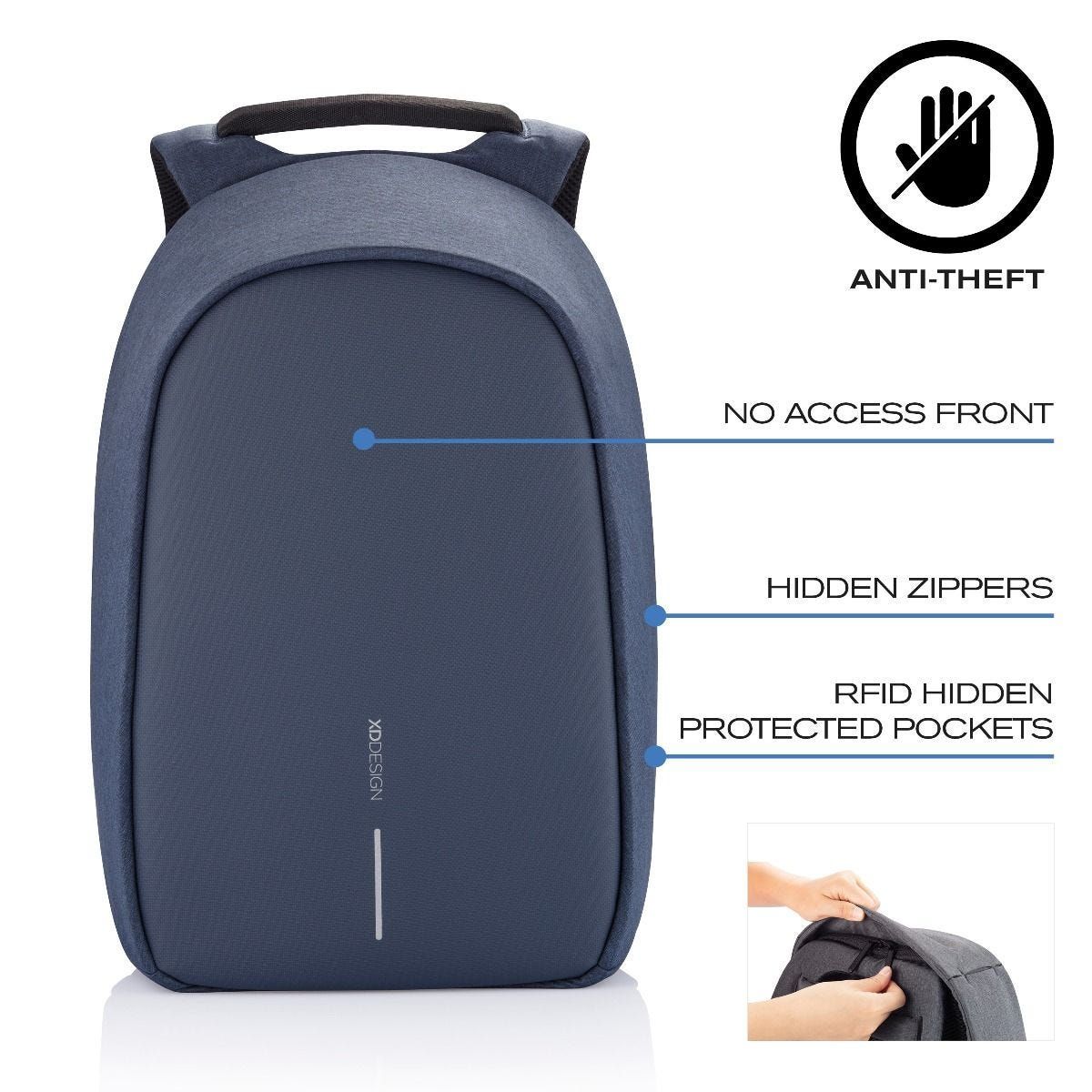 XD DESIGN ANTI-THEFT BACKPACK BOBBY HERO REGULAR NAVY P/N: P705.295_10