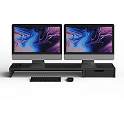 POUT EYES9 - All-in-one wireless charging & hub station for dual monitors, Maple Black_1