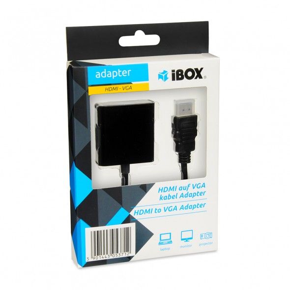 iBox IAHV01 video cable adapter HDMI Type A (Standard) VGA (D-Sub) Black_4