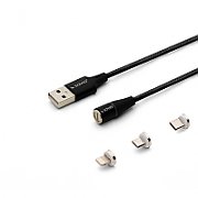 Savio CL-155 USB cable 2 m USB 2.0 USB C Micro USB A/Lightning Black_2