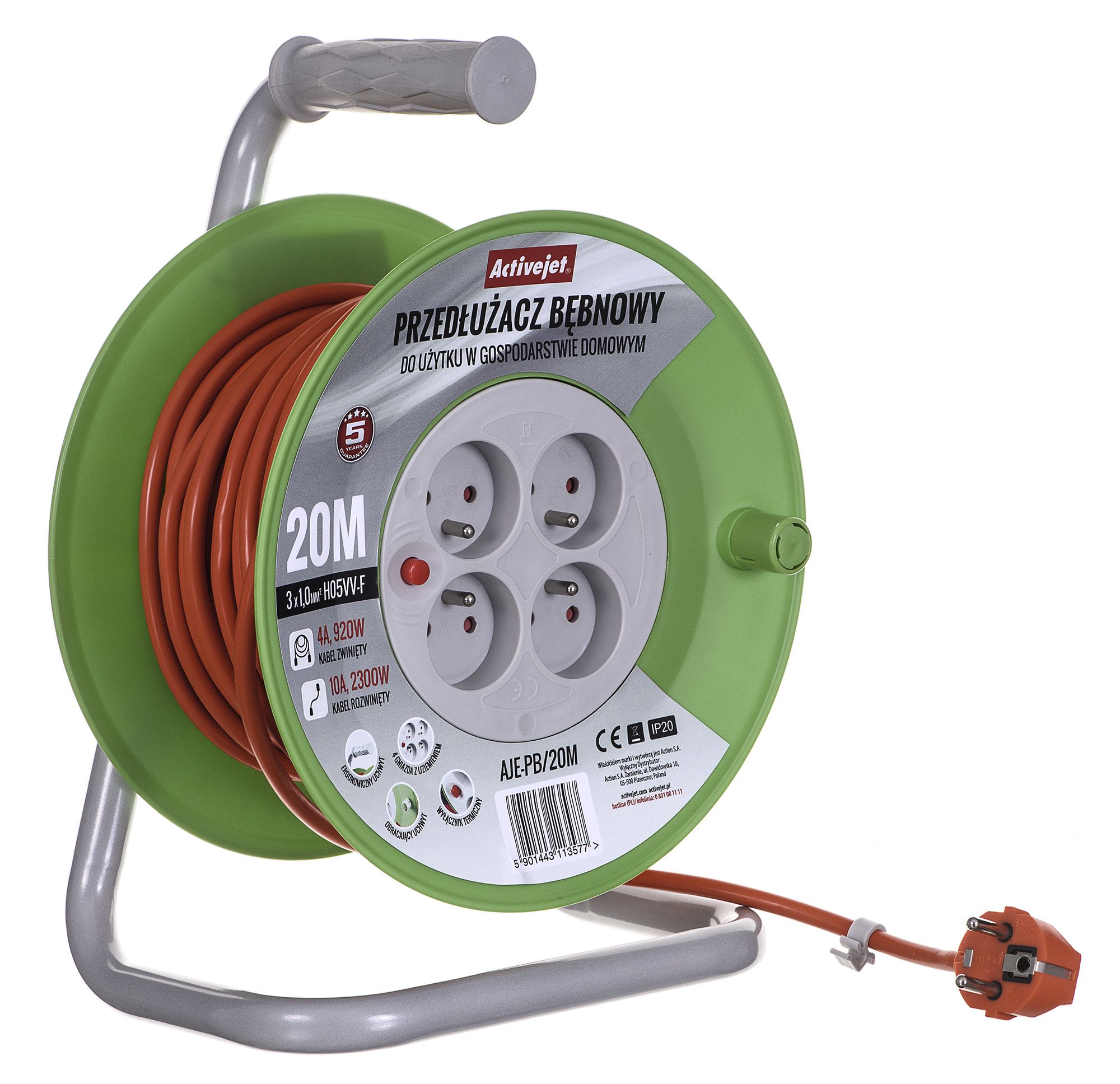 Activejet AJE-PB/20M reel extension cord 20m_3