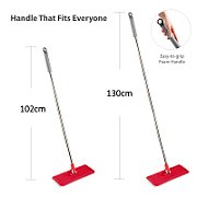 Flat Mop + Bucket + Telescopic Pole + 2 x Microfibre Pad 5.7L Floor Cleaning XXL Set Rotating Head_2