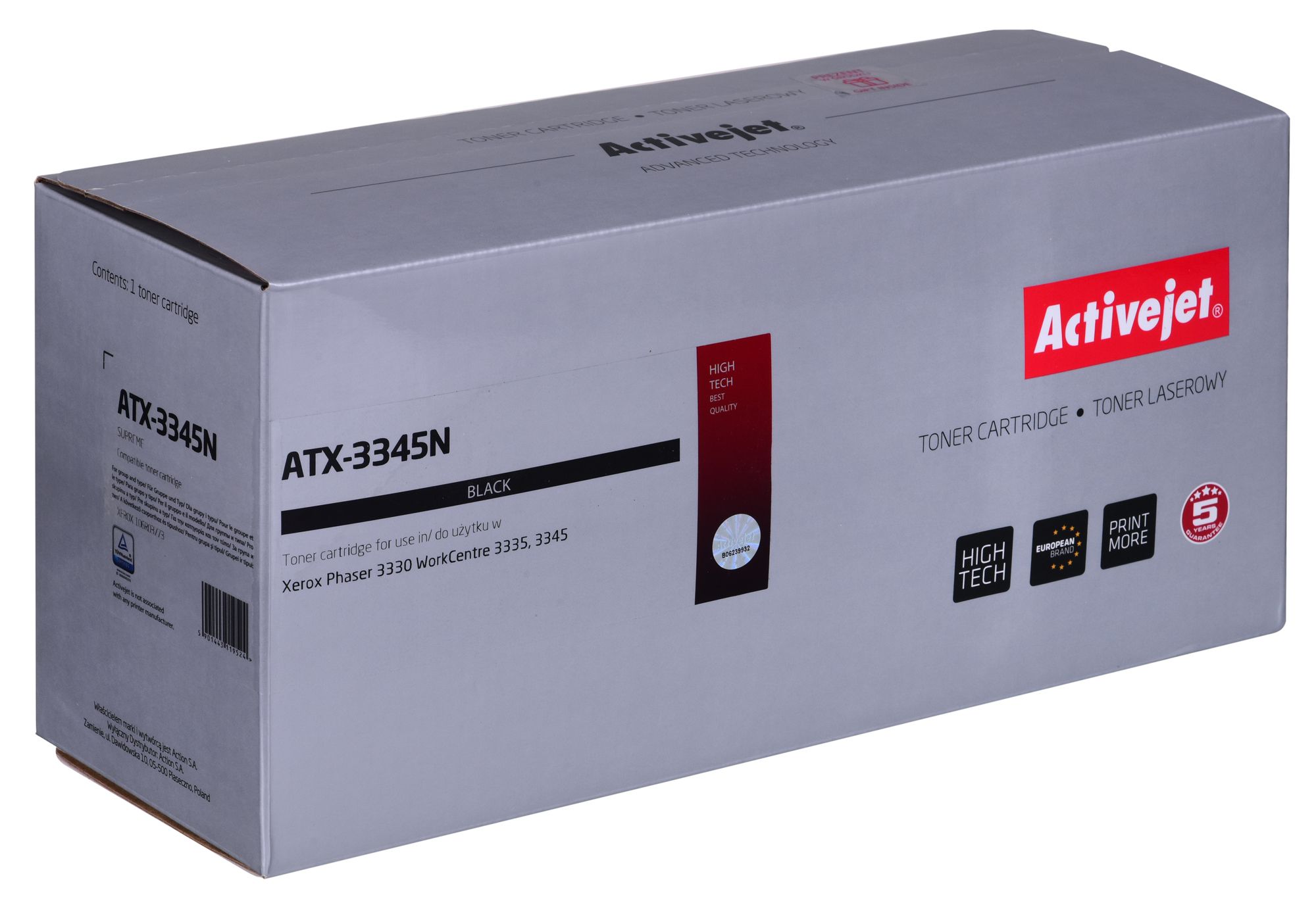 Activejet ATX-3345N toner cartridge for Xerox printer, replacement XEROX 106R03773 Supreme 3000 pages black