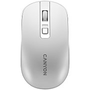 CANYON MW-18 2.4GHz Wireless Rechargeable Mouse with Pixart sensor, 4keys, Silent switch for right/left keys,DPI: 800/1200/1600, Max. usage 50 hours for one time full charged, 300mAh Li-poly battery, Pearl-White, cable length 0.6m, 116.4*63.3*32.3mm, 0.075kg_1