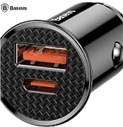 INCARCATOR AUTO Baseus Circular Plastic PPS, 1 x USB Output 4.5V/5A, 1 x USB Type-C Output 5V/3A, total output 30W, pt. bricheta auto, negru 