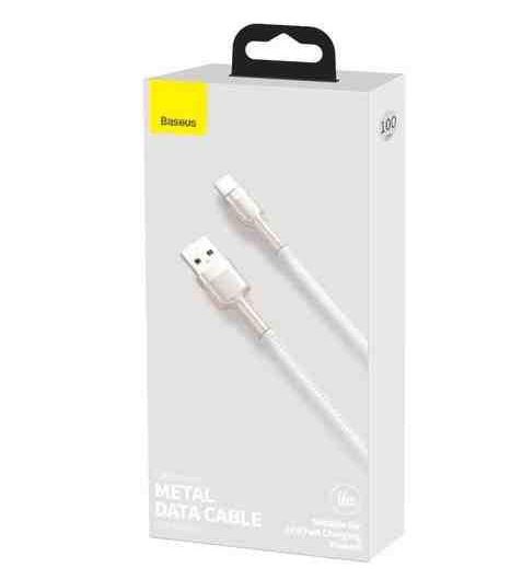 CABLU alimentare si date Baseus Cafule Series, Fast Charging Data Cable pt. smartphone, USB la USB Type-C 66W, braided, 1m, alb 