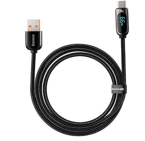 CABLU alimentare si date Baseus Display, Fast Charging Data Cable pt. smartphone, USB la USB Type-C 66W, braided, 1m, negru 