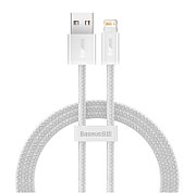 Cablu USB Baseus  USB 2.0 Type-A (T) - Lightning (T), 1 m, alb, 2.4 A