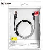 CABLU alimentare si date Baseus Halo, Fast Charging Data Cable pt. smartphone, USB la Lightning iPhone 2.4A, brodat, LED, 1m, negru 