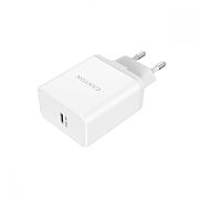 Canyon, Wall charger with 1*USB, QC3.0 24W, Input: 100V-240V, Output: DC 5V/3A,9V/2.67A,12V/2A, Eu plug, Over-load,  over-heated, over-current and short circuit protection, CE, RoHS ,ERP. Size:89*46*26.5 mm,58g, White_1