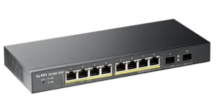 Switch Zyxel GS1900-10HP v2, 8-port GbE L2 PoE Smart Switch + 2 SFP slots, 802.3at, desktop, fanless, 70 Watt_2