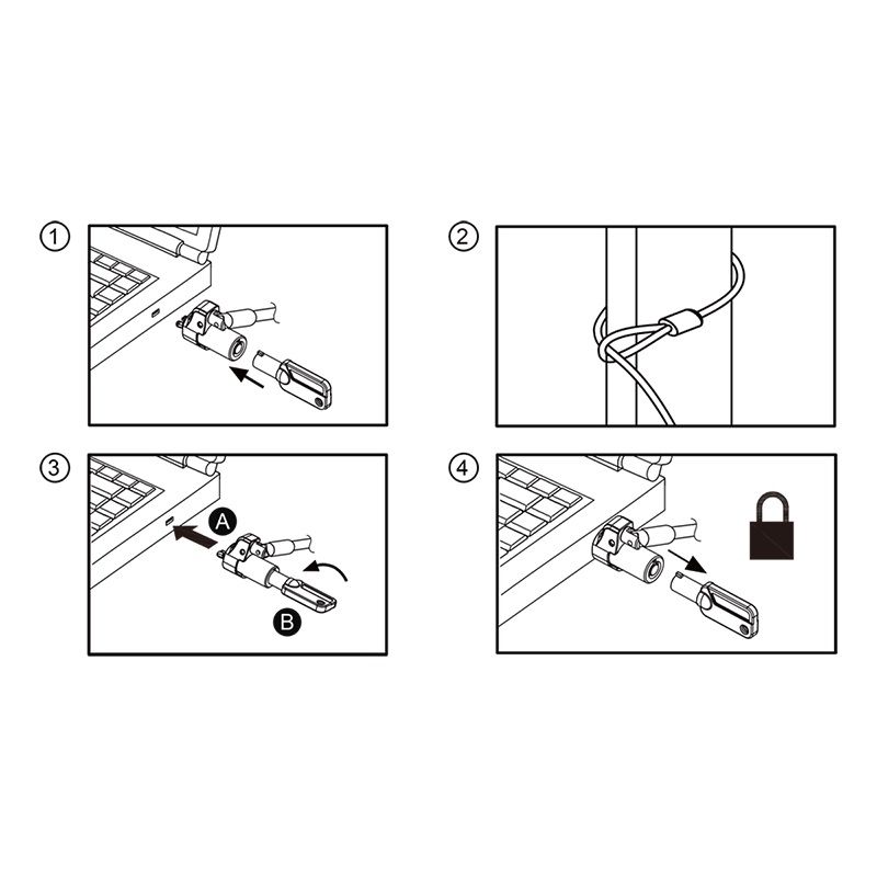 CABLU securitate LOGILINK pt. notebook, slot Wdge (Noble Lock), cifru cu patru discuri, cablu otel, 