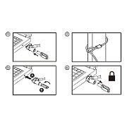 CABLU securitate LOGILINK pt. notebook, slot Wdge (Noble Lock), cifru cu patru discuri, cablu otel, 