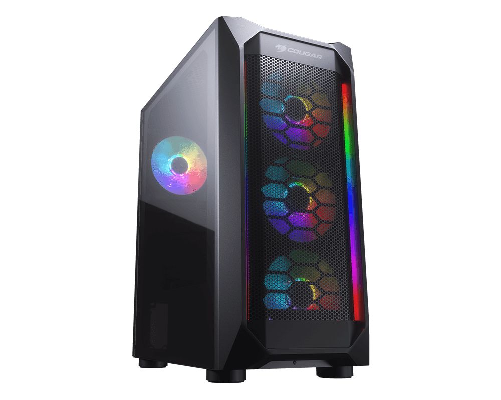 MX410 Mesh -G RGB 385VM70.0004 Case MX410-T/ Mid tower / Mesh side cover / 4pcs of  RGB fan + 2 LED strips_2