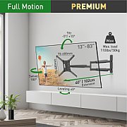 Suport TV de perete LCD/Plasma plat/curbat Barkan, BM443XL, 13 -80 , ajustabil pe toate la, max. 600x400mm, max 50Kg, negru