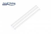 SET OF 6 STRAWS MADE OF GLASS + BRUSH FOR CLEANING the set contains: : 3 x straight straw + 3 x bent straw + 1 x brush for cleaning Sizes:200*8mm Weight / straw : 14.5g Material thickness:1.5 mm Color: transparent