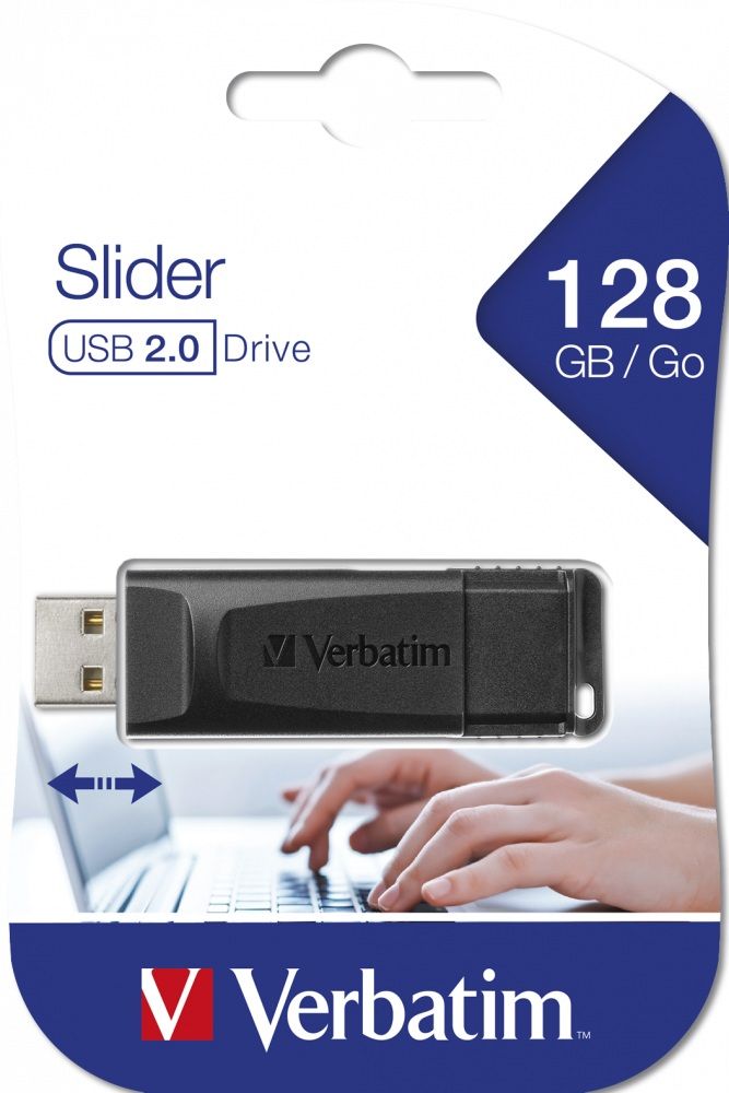 VERBATIM 49328 USB 2.0 SLIDER 128GB BLK, 