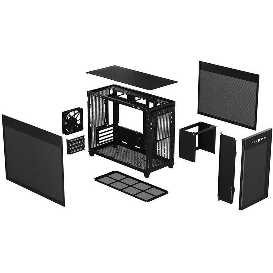 Carcasa Asus AP201 Mesh Black mATX  Case Size Small Tower Motherboard Support Micro-ATX Mini-ITX Drive Bays 1 x 2.5  Bay 3 x 2.5 /3.5  Combo Bay Expansion Slots 4 Front I/O Port 1 x Headphone 1 x Microphone 2 x USB 3.2 Gen1 1 x USB 3.2 Gen2 Type C Radiator Support (Top) 120 mm 140 mm 240 mm 280 mm