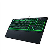 Tastatura Razer Ornata V3 X - Low Profile Gaming Keyboard - US Layout  TECH SPECS SWITCH TYPE Razer™ Membrane Switch APPROXIMATE SIZES Full Size LIGHTING Single Zone Razer Chroma™ RGB Lighting WRIST REST Yes ONBOARD MEMORY None MEDIA KEYS None PASSTHROUGH None CONNECTIVITY Wired - Attached KEYCAPS_1