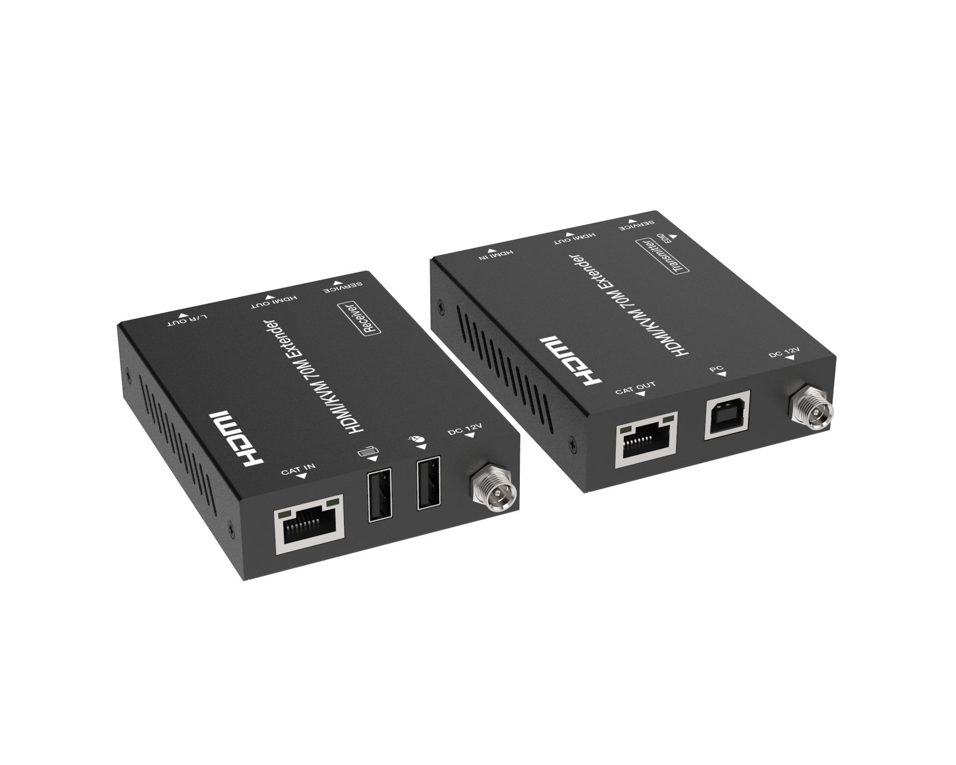 Extender KVM (HDMI2.0b + USB)  70m over CAT 4K@60Hz 4:4:4, Bi-directional POC, EvoConnect EDB70SK