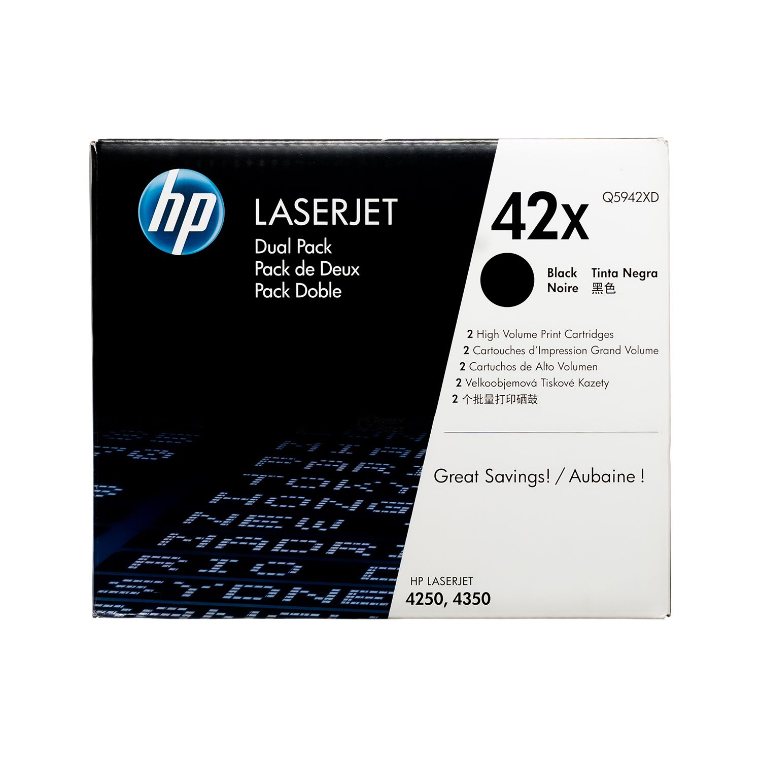 Toner HP Laser 4x50 Serie Black 20k Doppel Q5942XD_2