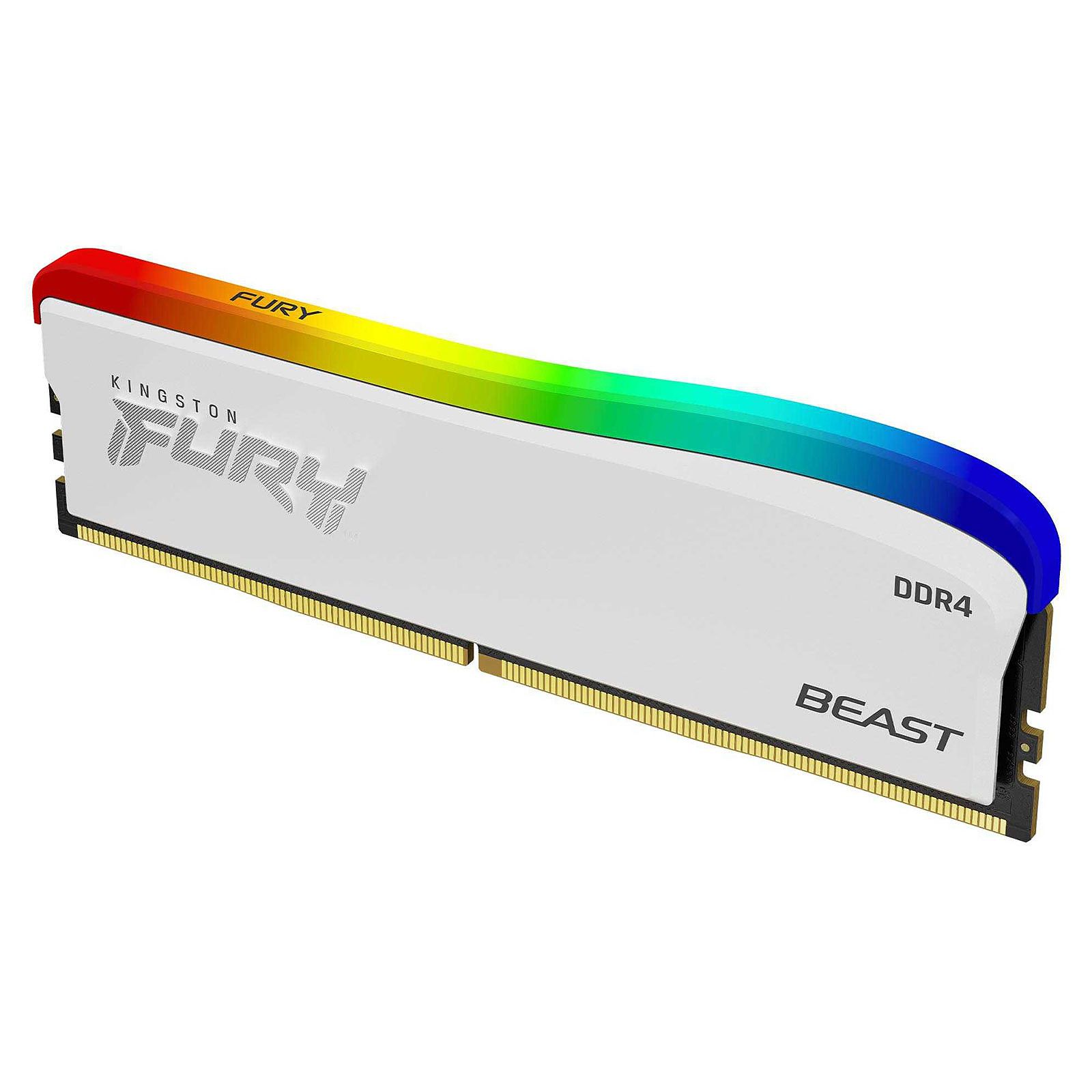 Memorie RAM Kingston Fury Beast White, DIMM, DDR4, 8GB, 3600MHz, CL18, 1.35V, RGB SE_2