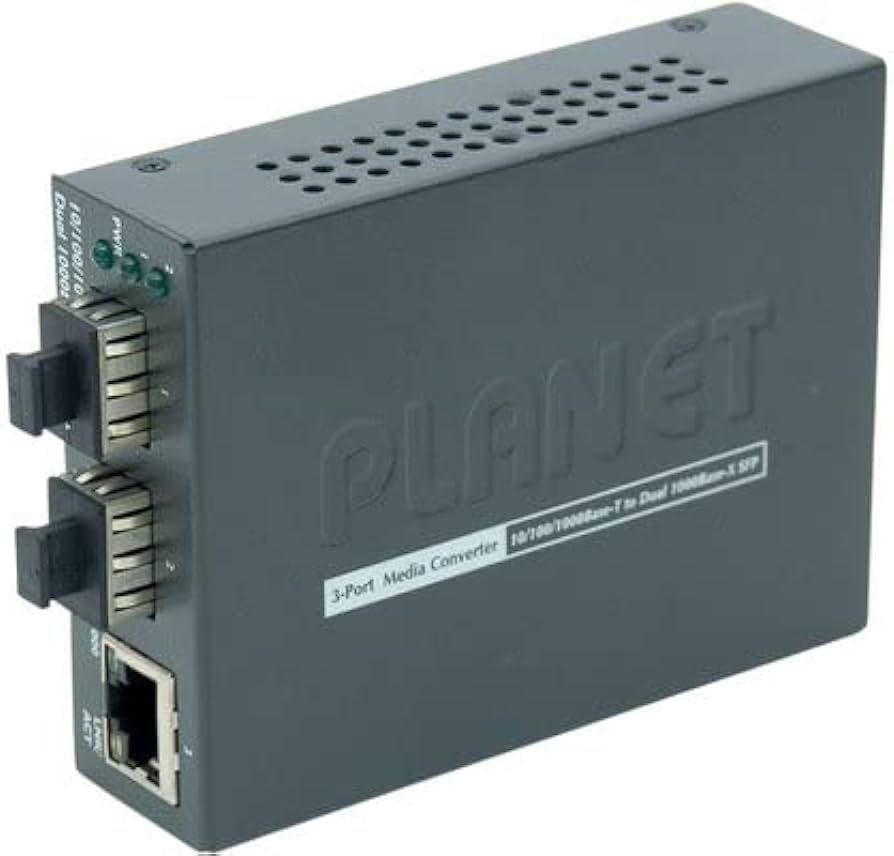 Planet 1-Port 10/100/1000Base-T - 2-Port Gigabit SFP Switch/Redundant Media Converter_1